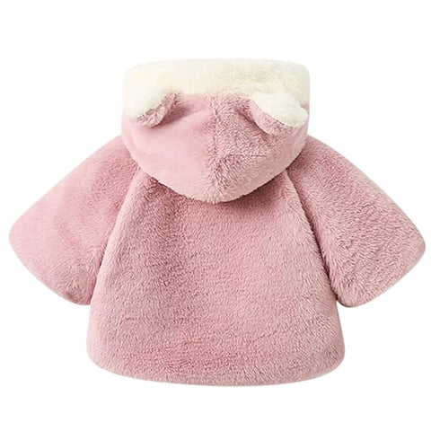 Girls 3D Bunny Attached Hooded Party Jacket