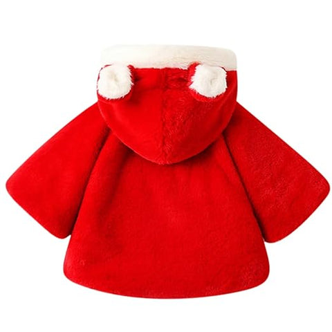Girls 3D Bunny Attached Hooded Party Jacket