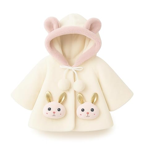 Girls 3D Bunny Attached Hooded Party Jacket