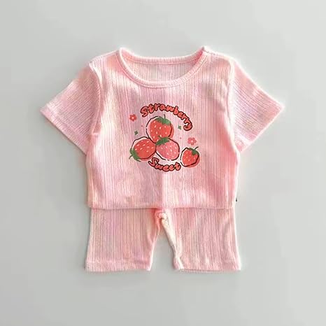 Kids Daily wear Random Cartoon Print T-Shirt Shorts Co-ord Set