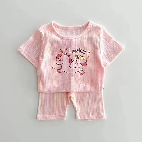 Kids Daily wear Random Cartoon Print T-Shirt Shorts Co-ord Set