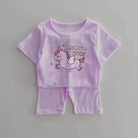 Kids Daily wear Random Cartoon Print T-Shirt Shorts Co-ord Set
