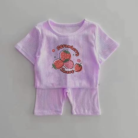 Kids Daily wear Random Cartoon Print T-Shirt Shorts Co-ord Set