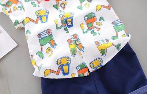Kids JCB Print Shirt & Denim Short Set