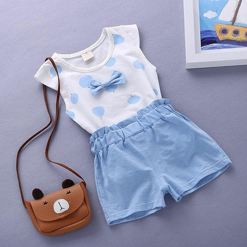 Girl's Synthetic Top & Shorts