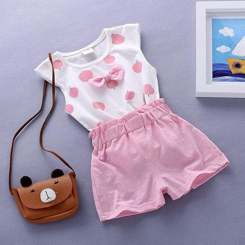 Girl's Synthetic Top & Shorts