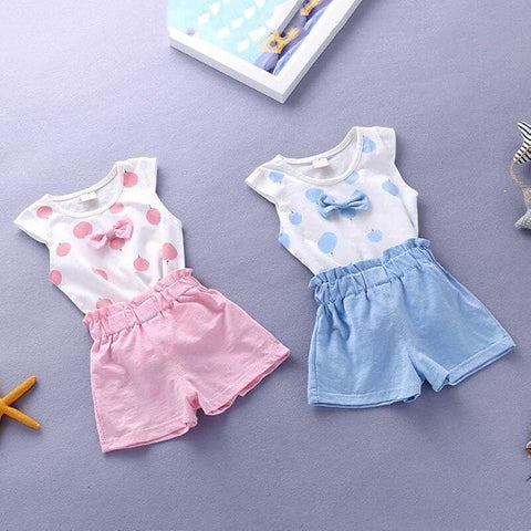 Girl's Synthetic Top & Shorts