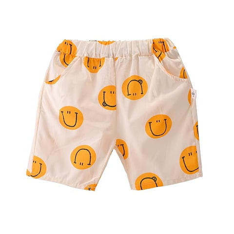 3Pcs Smile Print Shirt Shorts & T-shirt Set