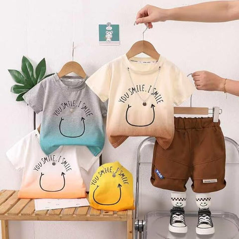 Ombre T-Shirt & Shorts with Detachable Chain