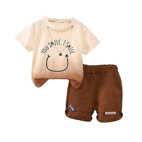 Ombre T-Shirt & Shorts with Detachable Chain