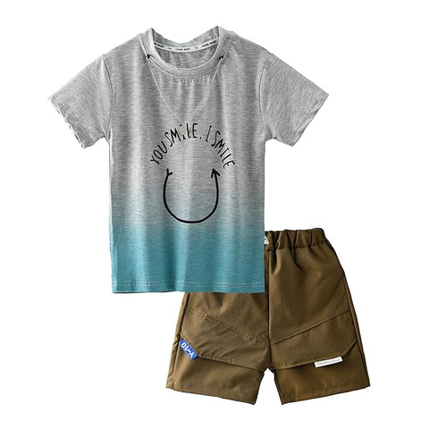 Ombre T-Shirt & Shorts with Detachable Chain