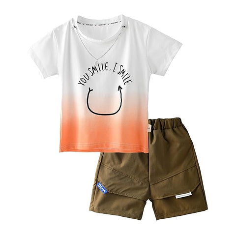Ombre T-Shirt & Shorts with Detachable Chain