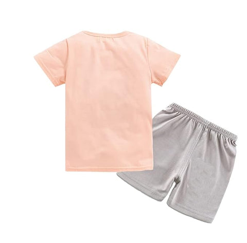 Princess Print Half Sleeve T-Shirt and Shorts Set