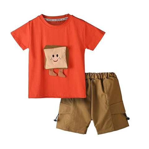 Kids 3D Pocket T-Shirt & Cargo Shorts Set