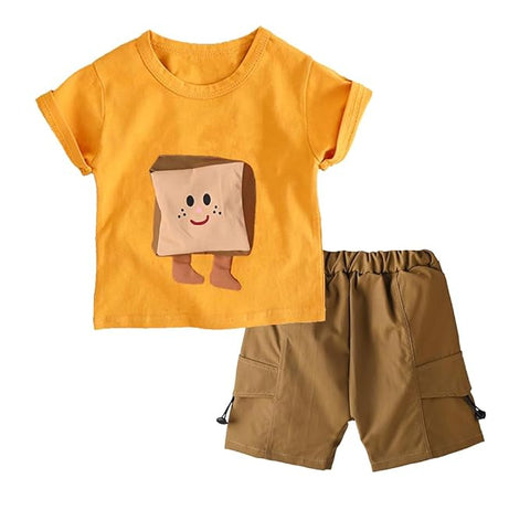 Kids 3D Pocket T-Shirt & Cargo Shorts Set
