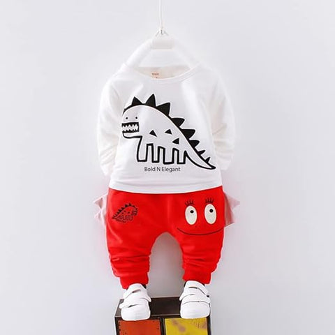 Boys Dino Print 3-piece T-shirt, Pant & Hood Jacket Set