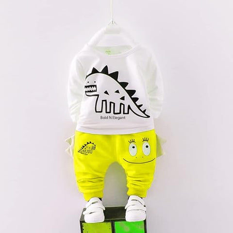 Boys Dino Print 3-piece T-shirt, Pant & Hood Jacket Set