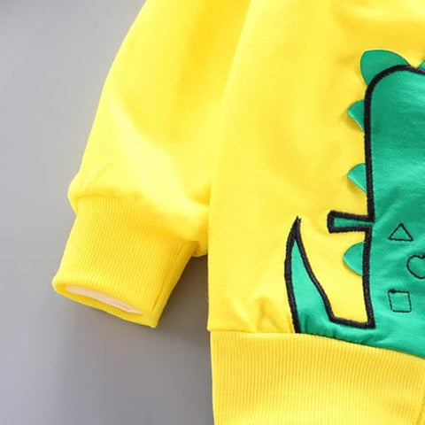 Boys Dino Print 3-piece T-shirt, Pant & Hood Jacket Set