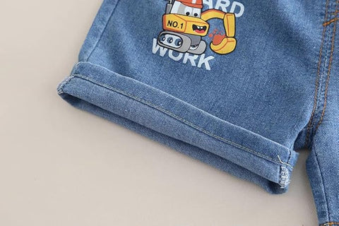 3D JCB T-shirt & Denim Shorts