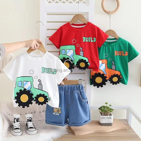 3D JCB T-shirt & Denim Shorts