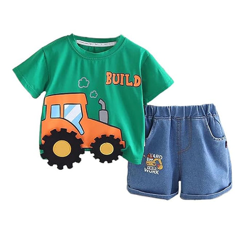 3D JCB T-shirt & Denim Shorts
