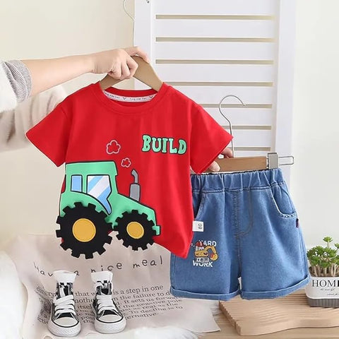 3D JCB T-shirt & Denim Shorts