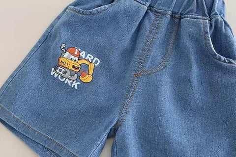 3D JCB T-shirt & Denim Shorts