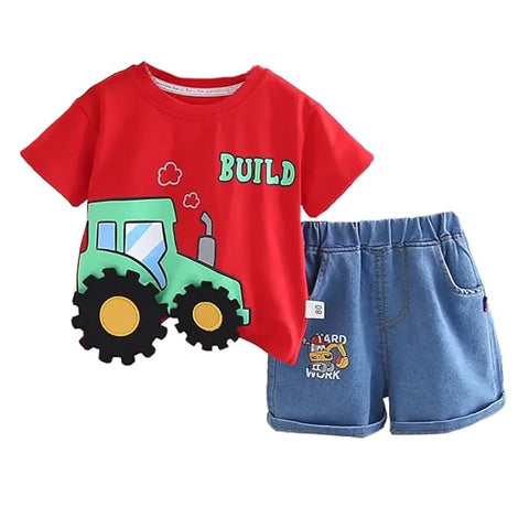 3D JCB T-shirt & Denim Shorts
