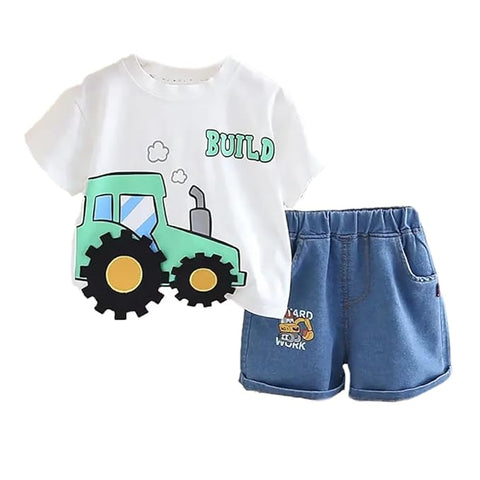 3D JCB T-shirt & Denim Shorts