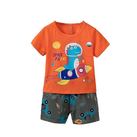 Kids Dino-space Print T-shirt & Short Set