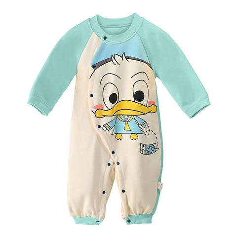 Kids Cartoon Duck Long Sleeve Bodysuit Romper