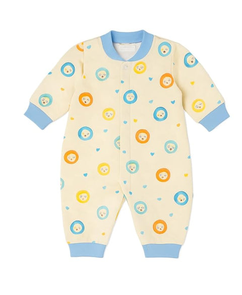 Kids Cartoon Print Winter Warm Footless Romper