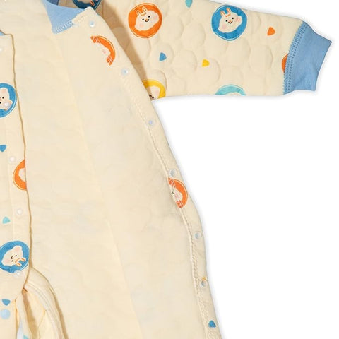 Kids Cartoon Print Winter Warm Footless Romper