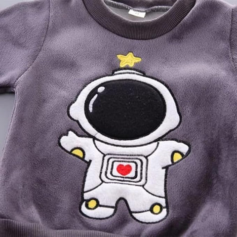 Kids Astronaut Print Sweatshirt Jacket & Pant 3 -piece Set