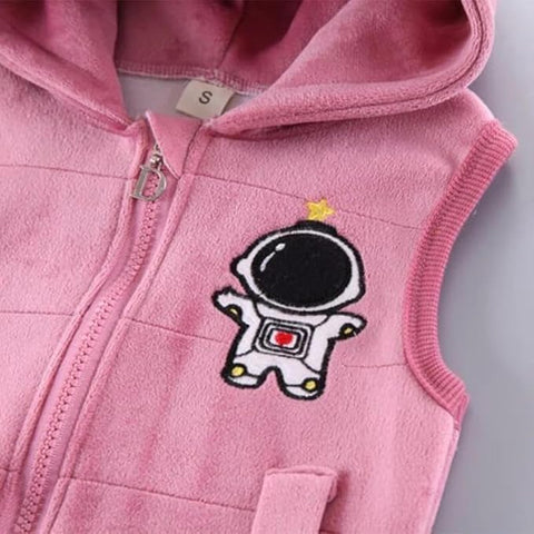 Kids Astronaut Print Sweatshirt Jacket & Pant 3 -piece Set