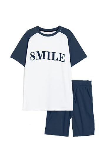 Kids Smile Print Stretchable  T-shirt & Short Set