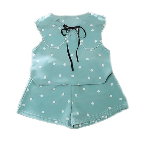 Girls Polka Dot Print Top & Short Set