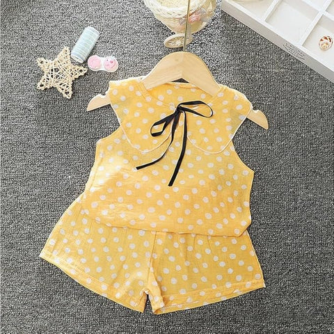 Girls Polka Dot Print Top & Short Set