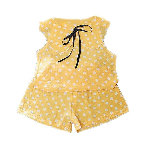 Girls Polka Dot Print Top & Short Set
