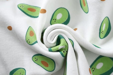 Kids All-over Avocado Print T-shirt & Solid Pajama Set