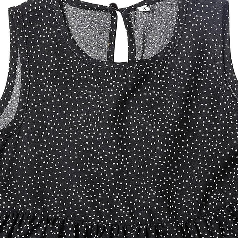 Sleeveless Polka Dot Print Summer Casual Frock Tutu Dress for Infant Toddler Girls