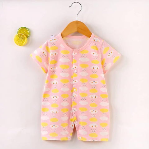 Kids Cartoon Print Half-sleeve Romper Jumpsuit