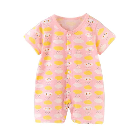 Kids Cartoon Print Half-sleeve Romper Jumpsuit