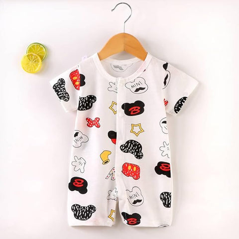Kids Cartoon Print Half-sleeve Romper Jumpsuit