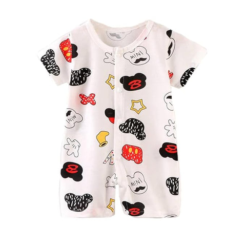 Kids Cartoon Print Half-sleeve Romper Jumpsuit