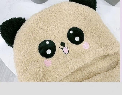 Faux Fur Soft Plush Panda Kids Winter Beanie Monkey Cap Hat Scarf