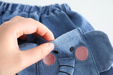 Kids Elephant Themed Sweatshirt & Denim Pant Set