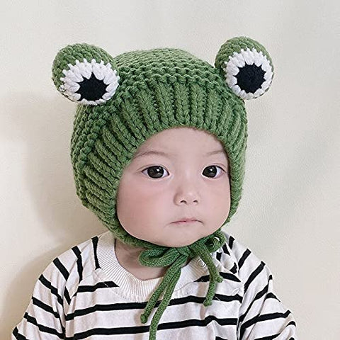 Kids Winter Warm Wool Knitted Cute Froggy Ear Cartoon Cap Beanie Hat Topa