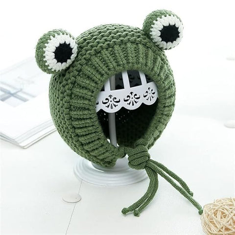 Kids Winter Warm Wool Knitted Cute Froggy Ear Cartoon Cap Beanie Hat Topa