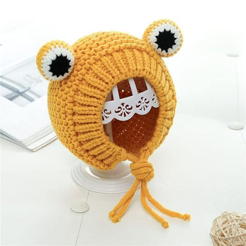 Kids Winter Warm Wool Knitted Cute Froggy Ear Cartoon Cap Beanie Hat Topa